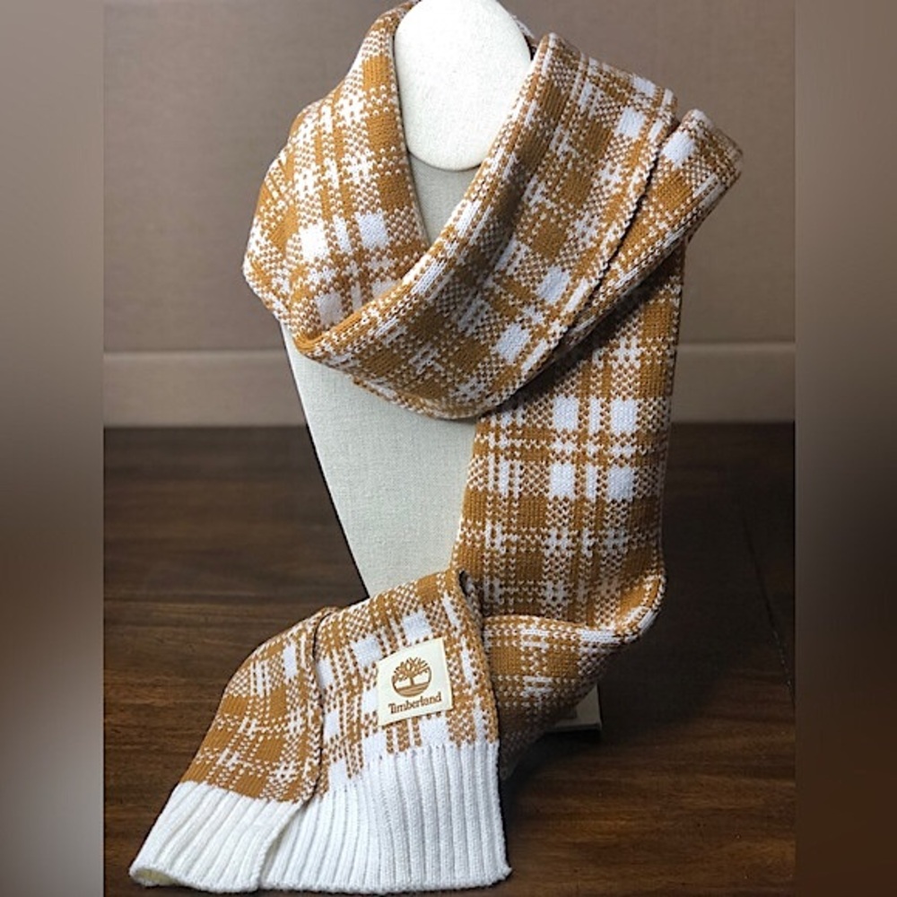 TIMBERLAND Plaid Flat Knit Scarf NWT